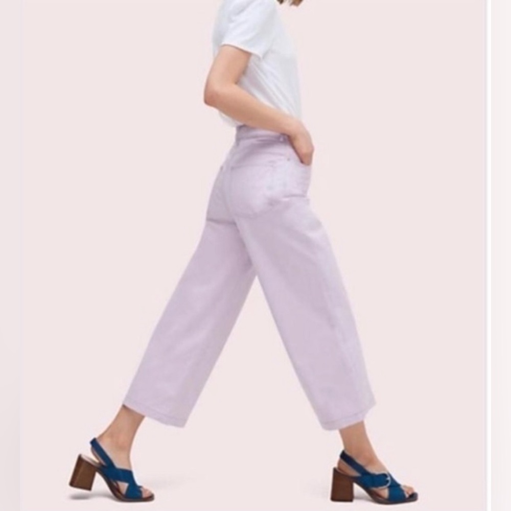 Frozen lilac casual button front pant - Picture 2 of 4